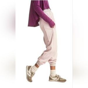 NEW Free People Fp Movement Where The Wind Blows Joggers Pink Sweatpants